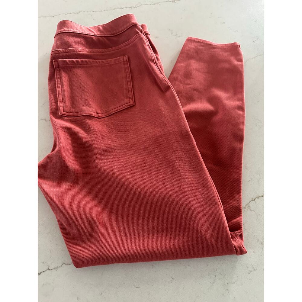 Spanx Denim Stretch Pull on Skinny Ankle Jeans Salmon Color Large - Picture 8 of 8